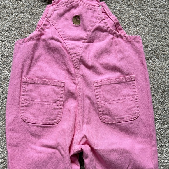 Carhartt Loose-Fit Canvas Bib Overalls for Babies - Pink Lemonade - 6 Months - Picture 6 of 7